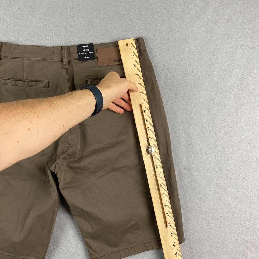 Mavi Mens Mike Chino Shorts 34 Relaxed Mid Rise Stretch Brown morel twill 11" - Picture 10 of 12